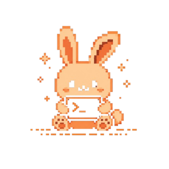 Mani — Manifold's pixel-art bunny mascot, holding a terminal